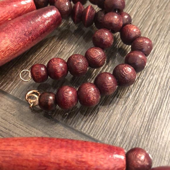 Vintage Large Wooden Bead Necklace 26 1/2”. - Picture 9 of 12